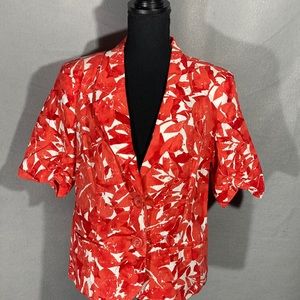 NWOT Brandon Thomas Red and white blazer Sz L